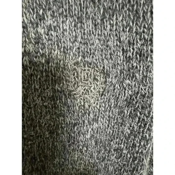 Chaps Grey + Brown Elbow Patch Mock Neck 100% Cotton Men's Pullover Sweater XXL - Picture 9 of 9